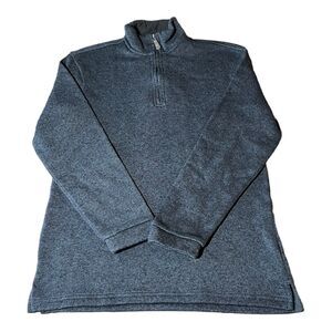 Haggar In Motion Collared Pullover 1/4 Zip Gray Polyester Sweater Men’s Size S